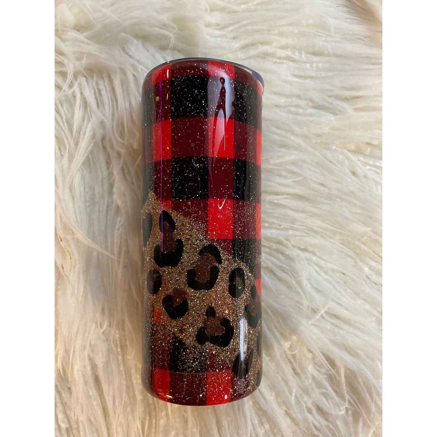 Leopard and Plaid 20 ounce tumbler