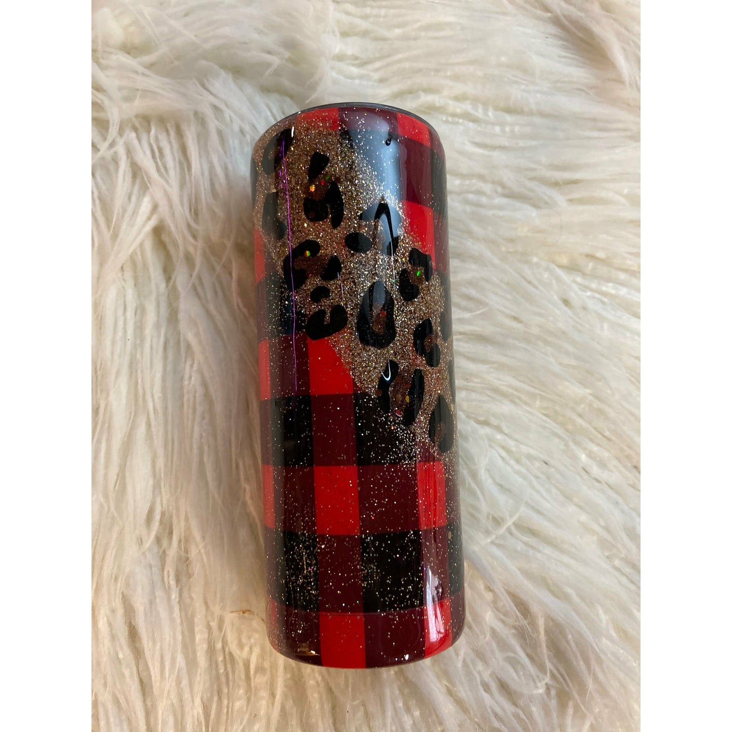 Leopard and Plaid 20 ounce tumbler