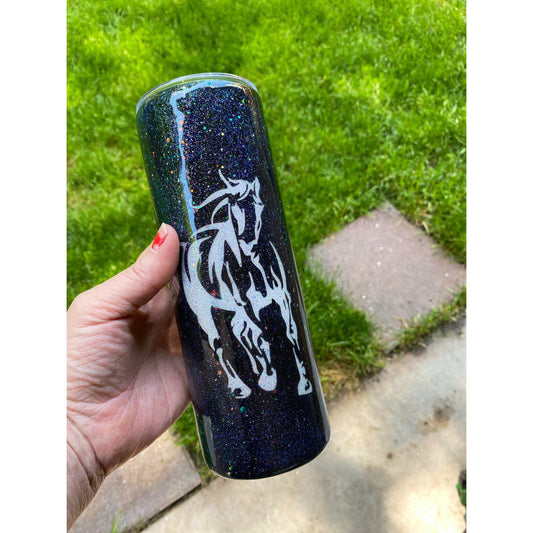 Galaxy tumbler with matching custom pen.