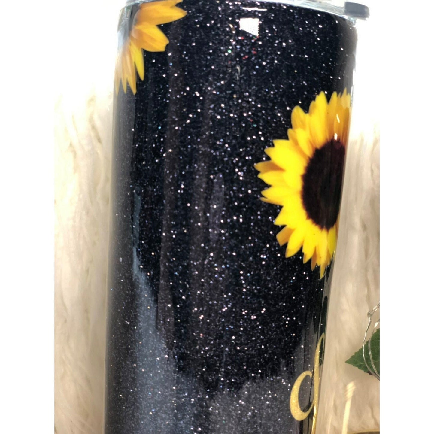 Glitter Sunflower tumbler FREE SHIPPING