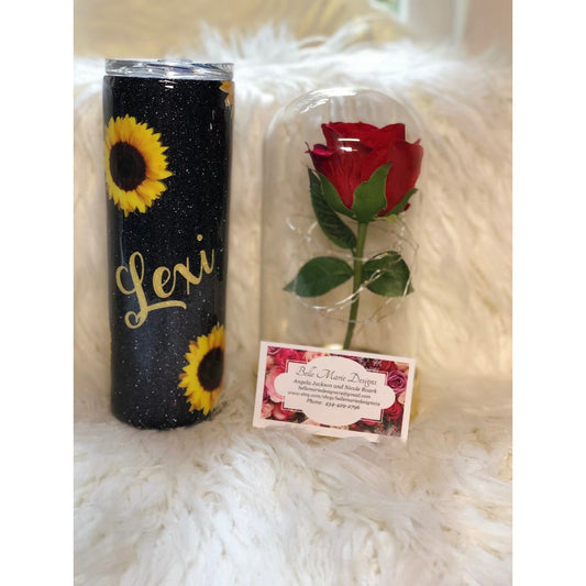 Glitter Sunflower tumbler FREE SHIPPING