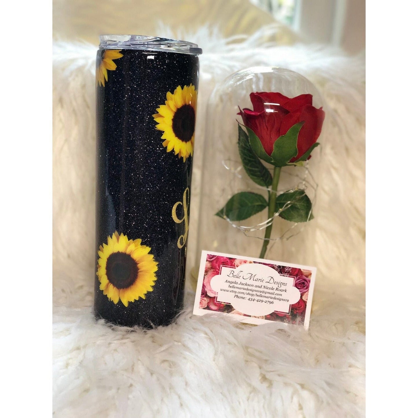 Glitter Sunflower tumbler FREE SHIPPING