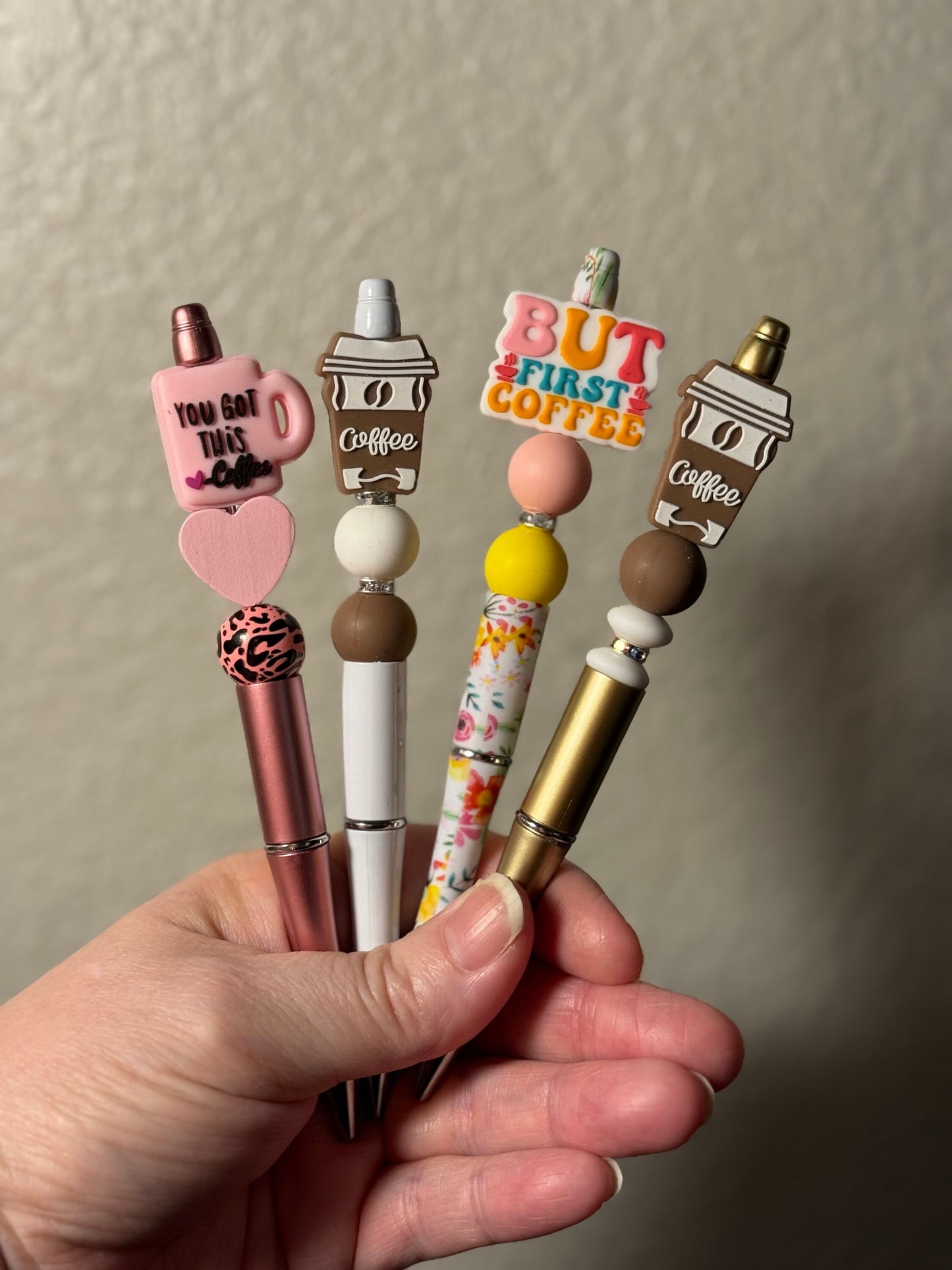 Custom Coffee Pen, Beaded Pen, Bling Pen, Bling Coffee Pen, Gift for Coffee Lovers, Gourmet Coffee Pen, Mom Pen, Teacher Gift, Mom Gift