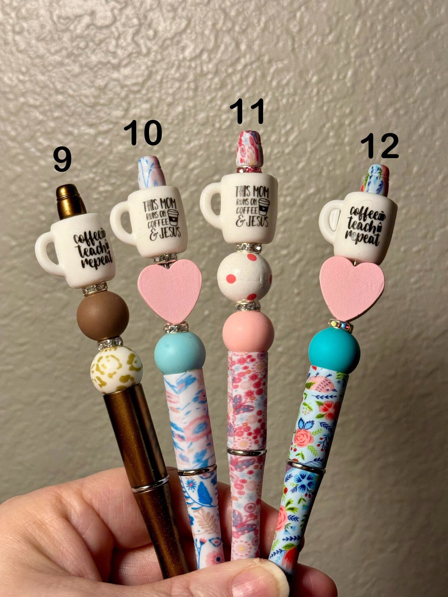 Custom Coffee Pen, Beaded Pen, Bling Pen, Bling Coffee Pen, Gift for Coffee Lovers, Gourmet Coffee Pen, Mom Pen, Teacher Gift, Mom Gift