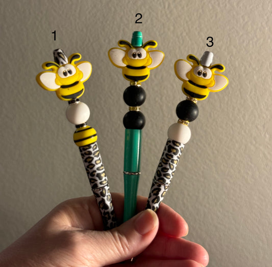 Beaded Animal theme Pen, teacher gift, birthday gift, custom pen, ballpoint pen, bee, cow theme, lion theme, panda theme pen, hippo pen
