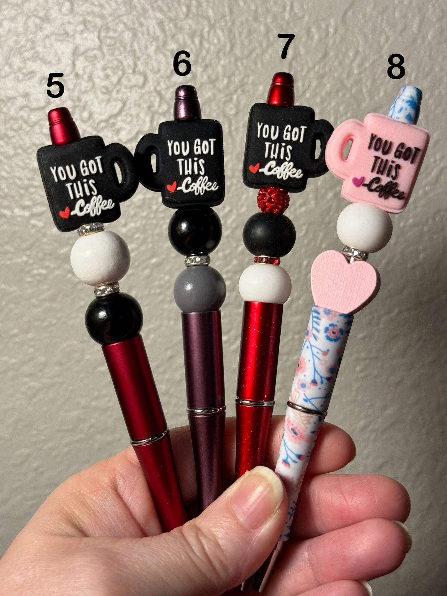 Custom Coffee Pen, Beaded Pen, Bling Pen, Bling Coffee Pen, Gift for Coffee Lovers, Gourmet Coffee Pen, Mom Pen, Teacher Gift, Mom Gift