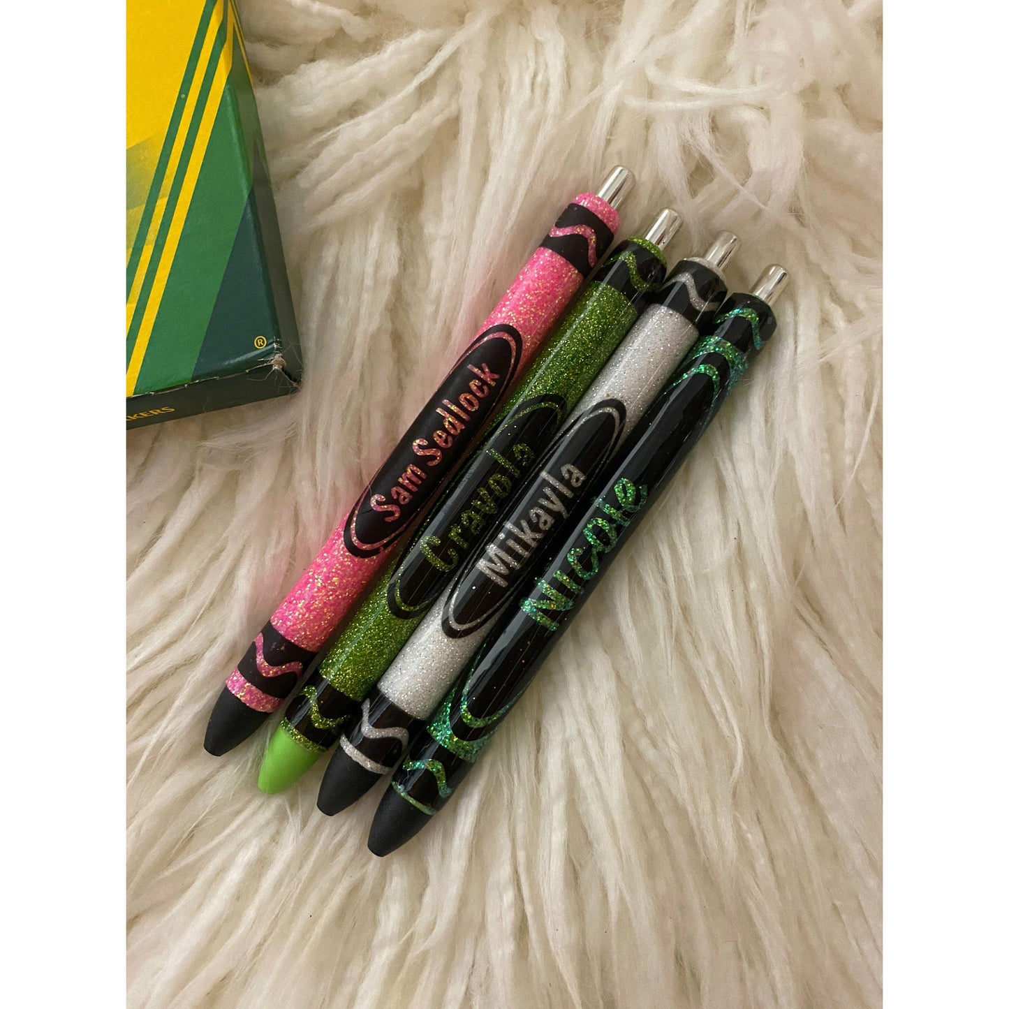 Crayon Pen glitter custom teacher