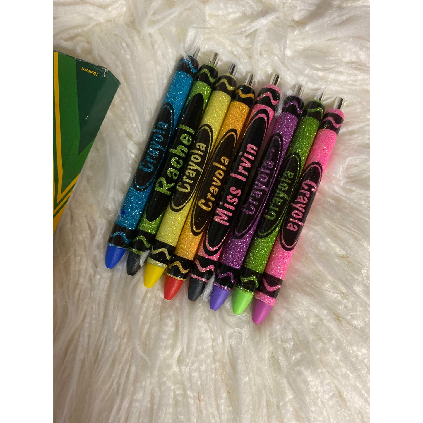 Crayon Pen glitter custom teacher