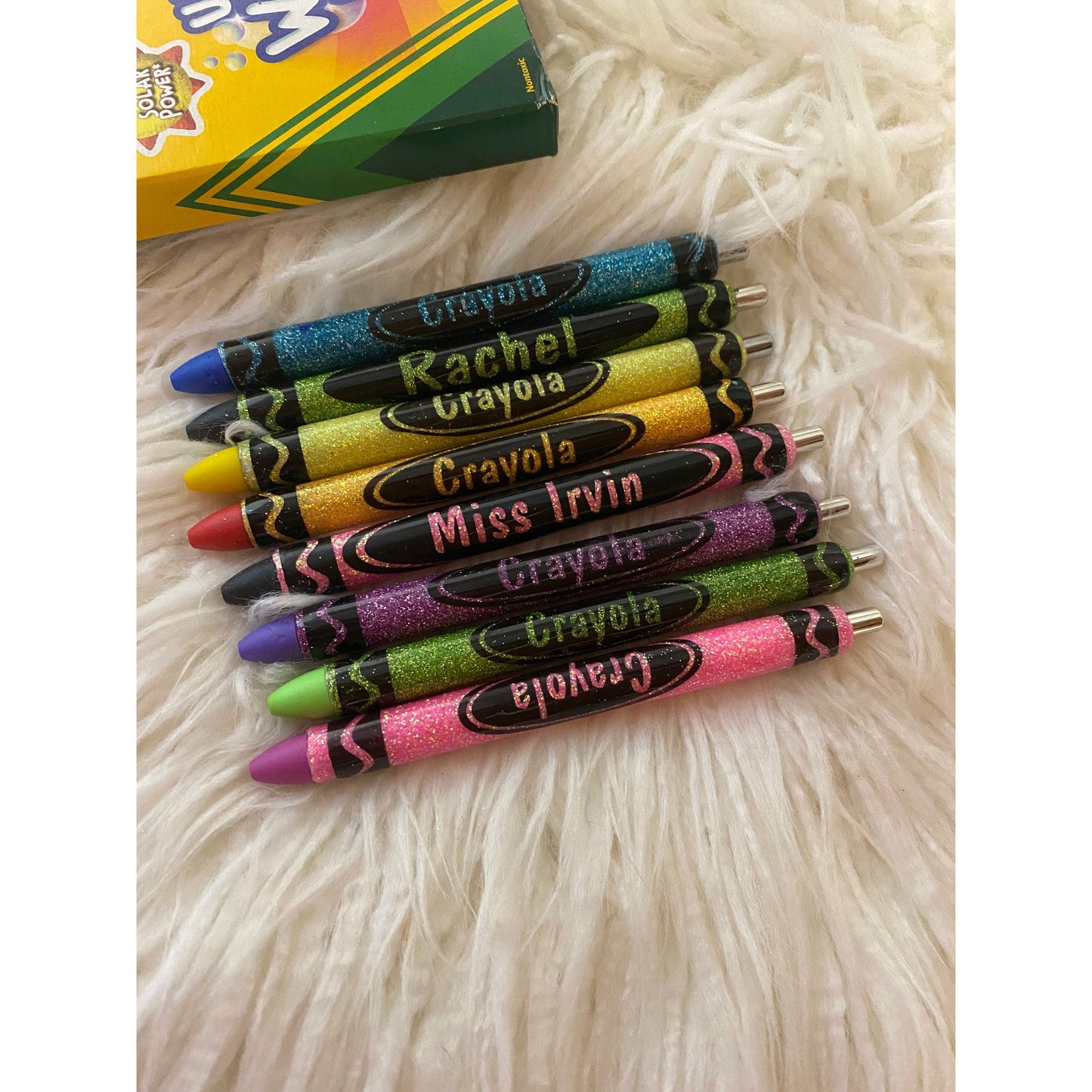 Crayon Pen glitter custom teacher