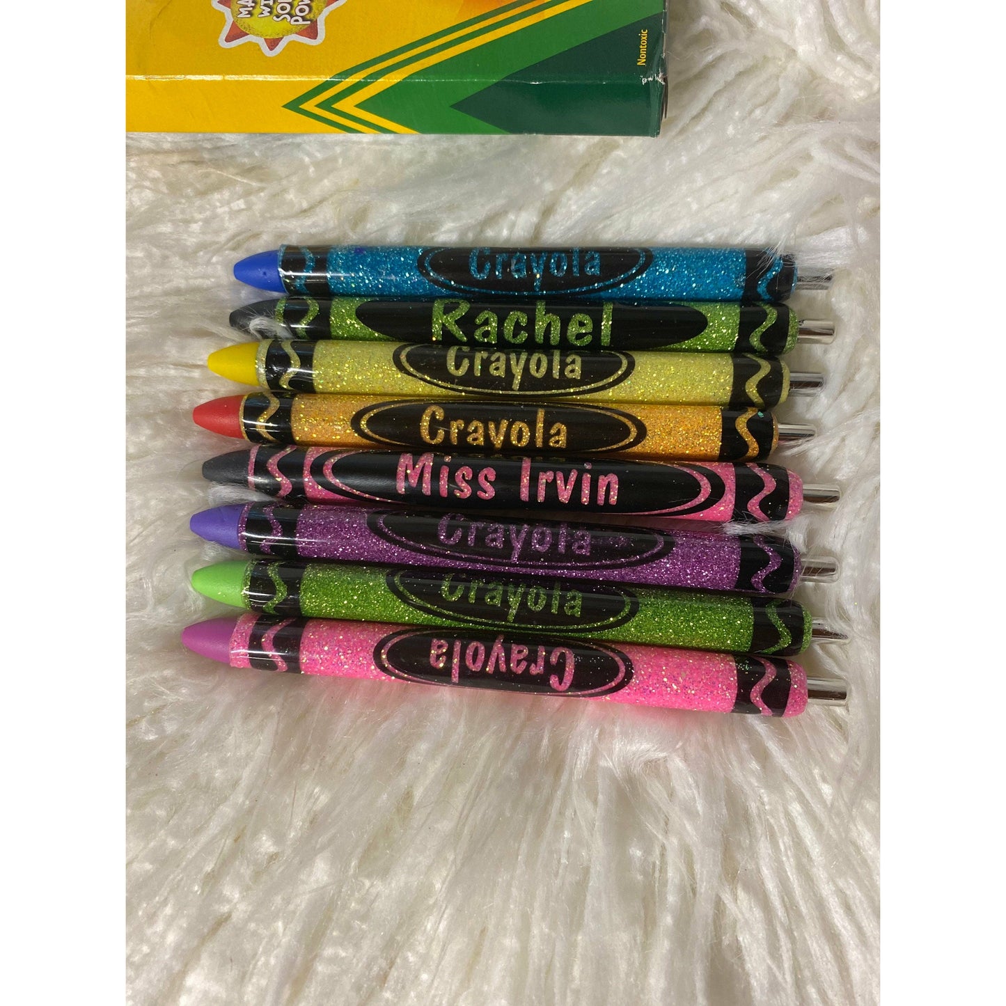 Crayon Pen glitter custom teacher