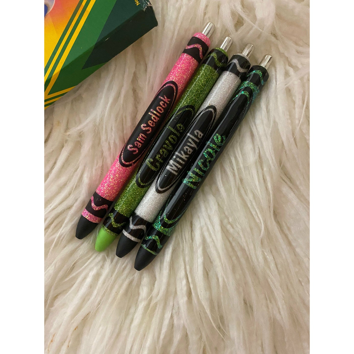 Crayon Pen glitter custom teacher
