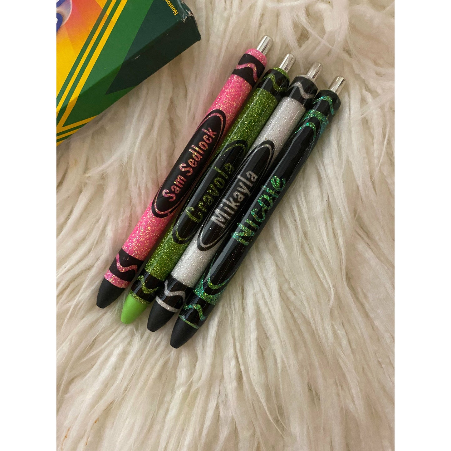 Crayon Pen glitter custom teacher