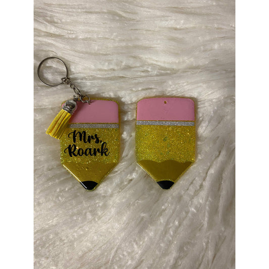 Pencil keychain personalized teacher gift