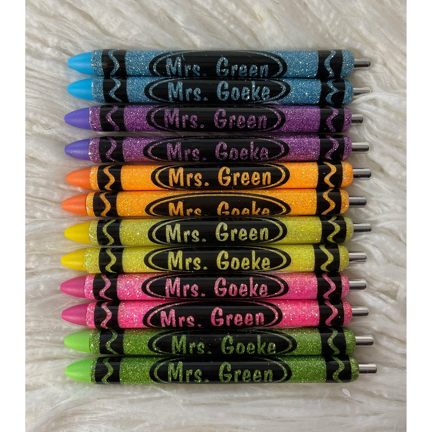 Crayon Pen glitter custom teacher