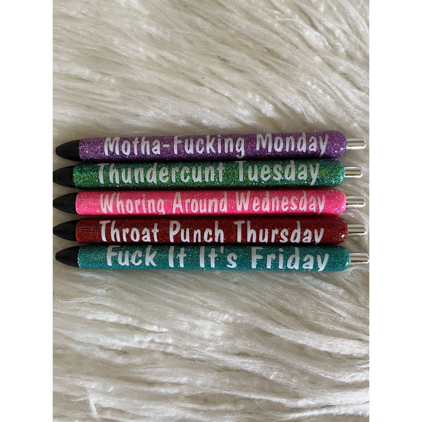 Sassy curse word days of the week pens