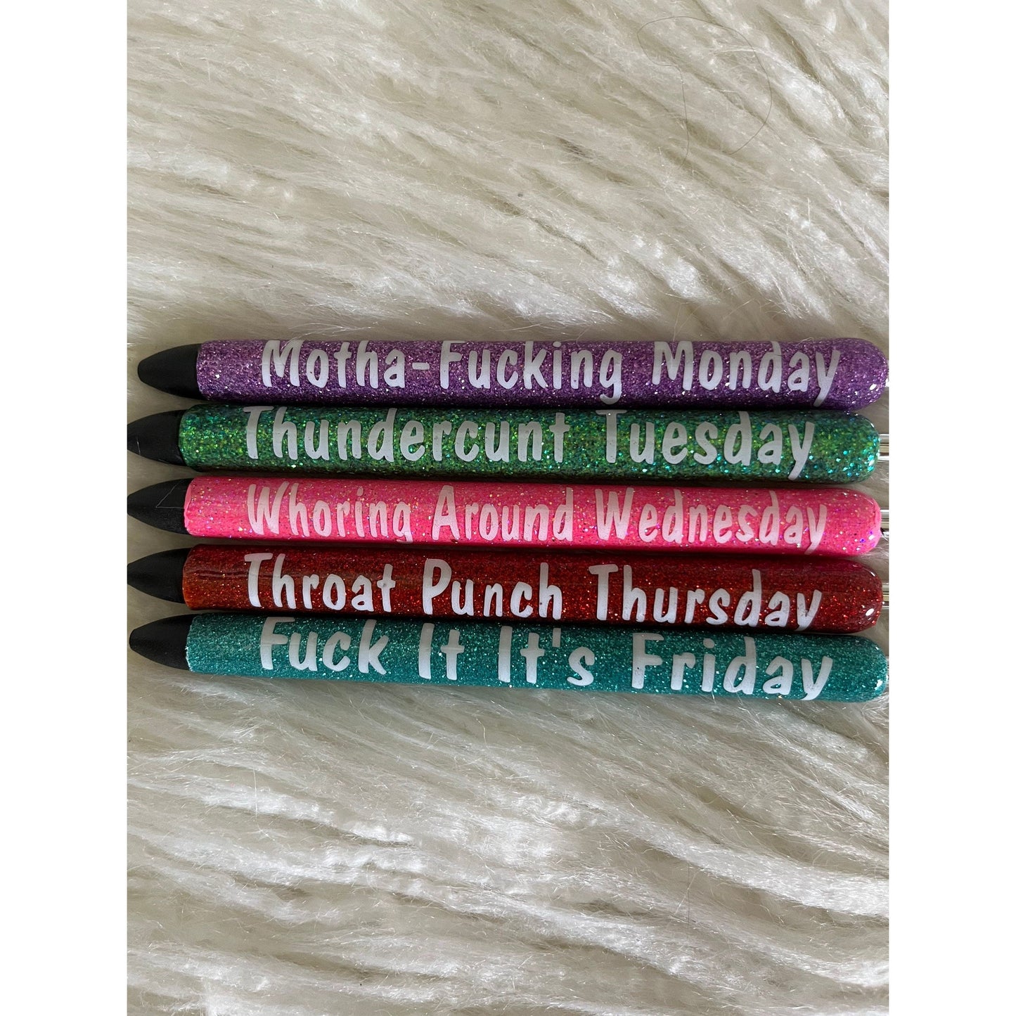 Sassy curse word days of the week pens