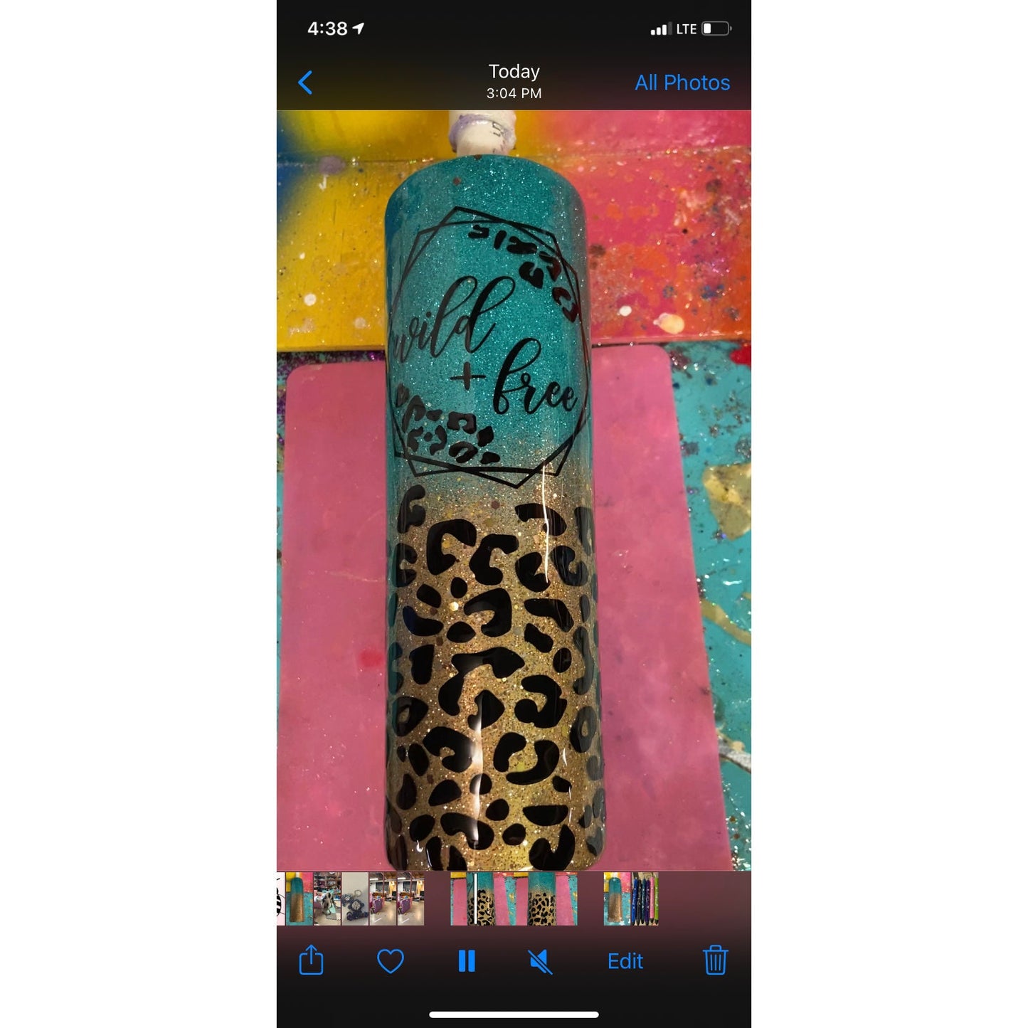 Teal and Leopard Tumbler