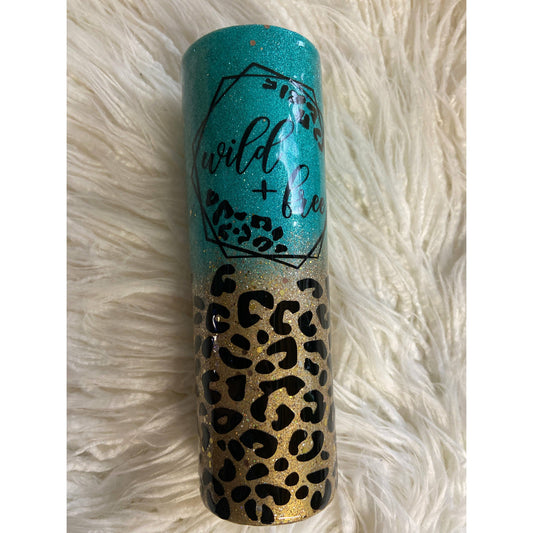 Teal and Leopard Tumbler