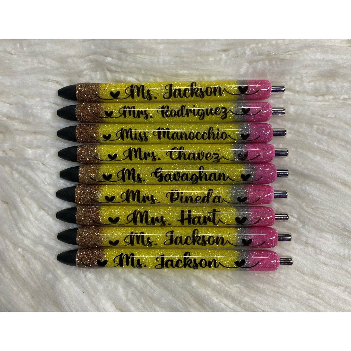 Teacher Pencil Pen | Glitter pencil pen| Teacher Gift | pencil glitter pen | Teacher Appreciation | end of school year gift office pen