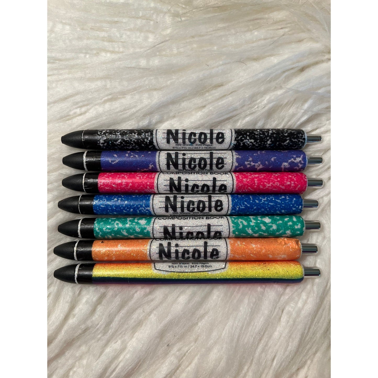 Composition book pen teacher pen student pen glitter pen