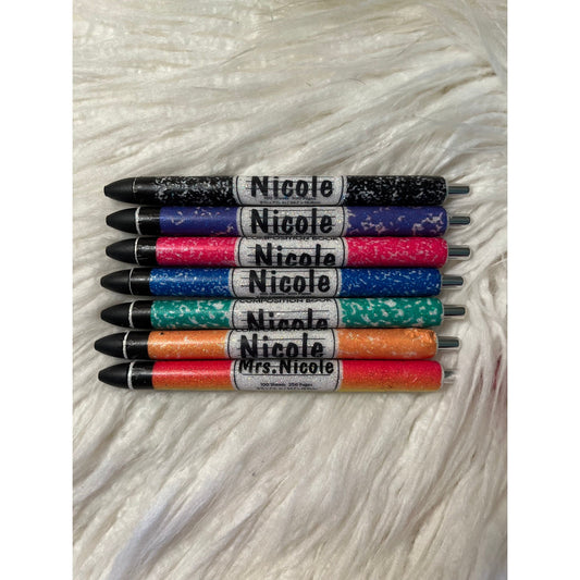 Composition book pen teacher pen student pen glitter pen