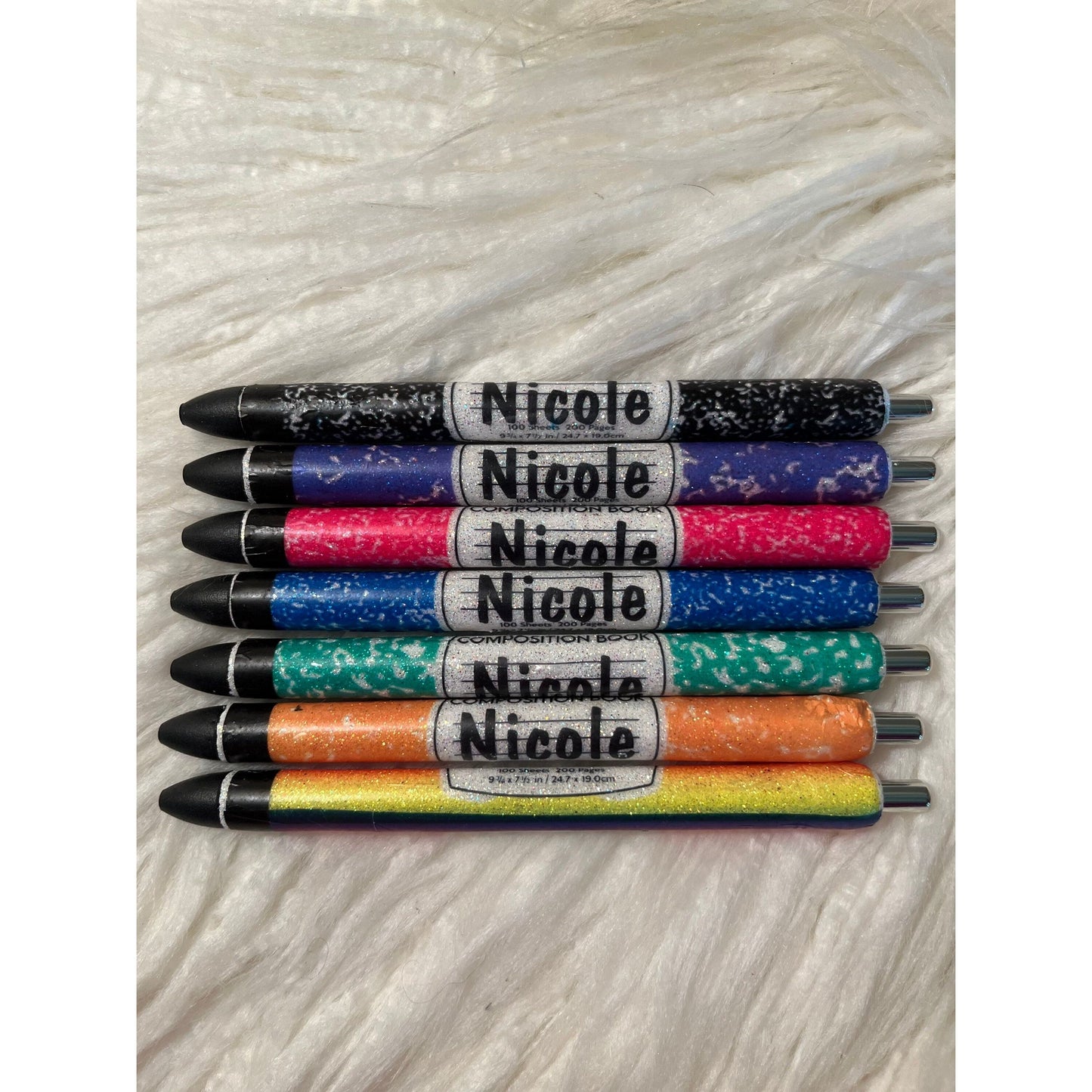 Composition book pen teacher pen student pen glitter pen