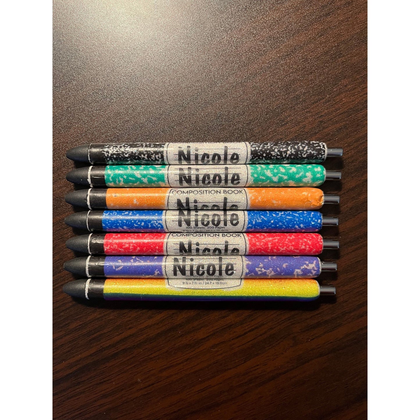Composition book pen teacher pen student pen glitter pen