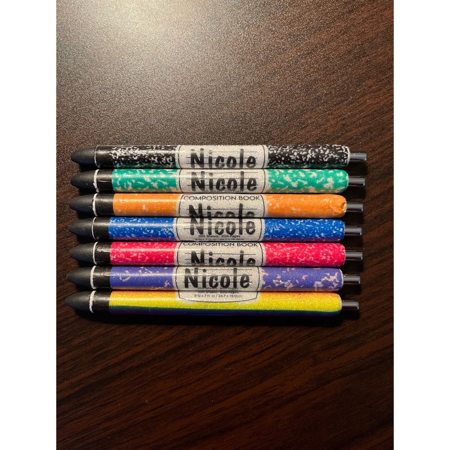 Composition book pen teacher pen student pen glitter pen