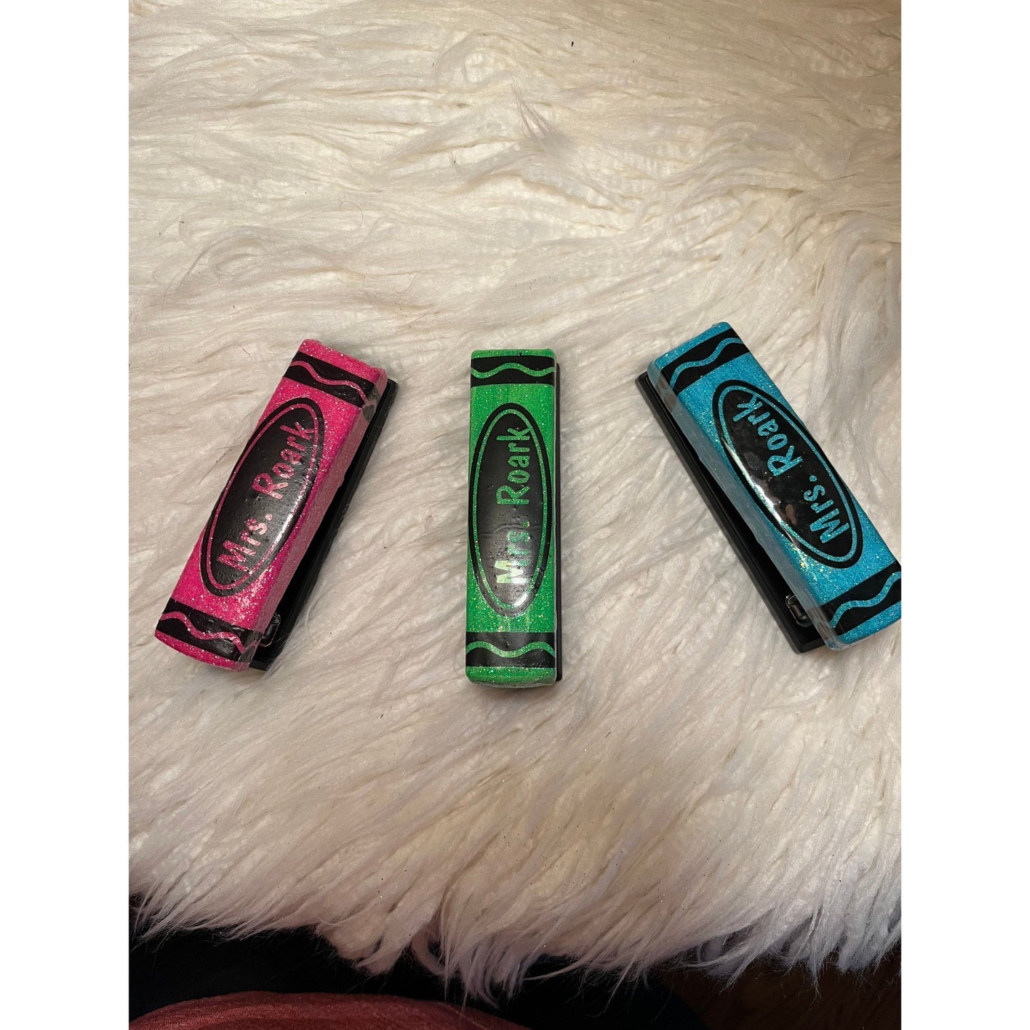 Crayon glitter stapler teacher gift custom name back to school custom colors pencil stapler Teacher Appreciation