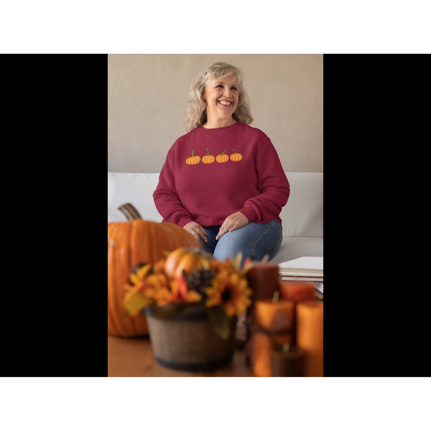 Pumpkin Crewneck Sweatshirt vintage fall