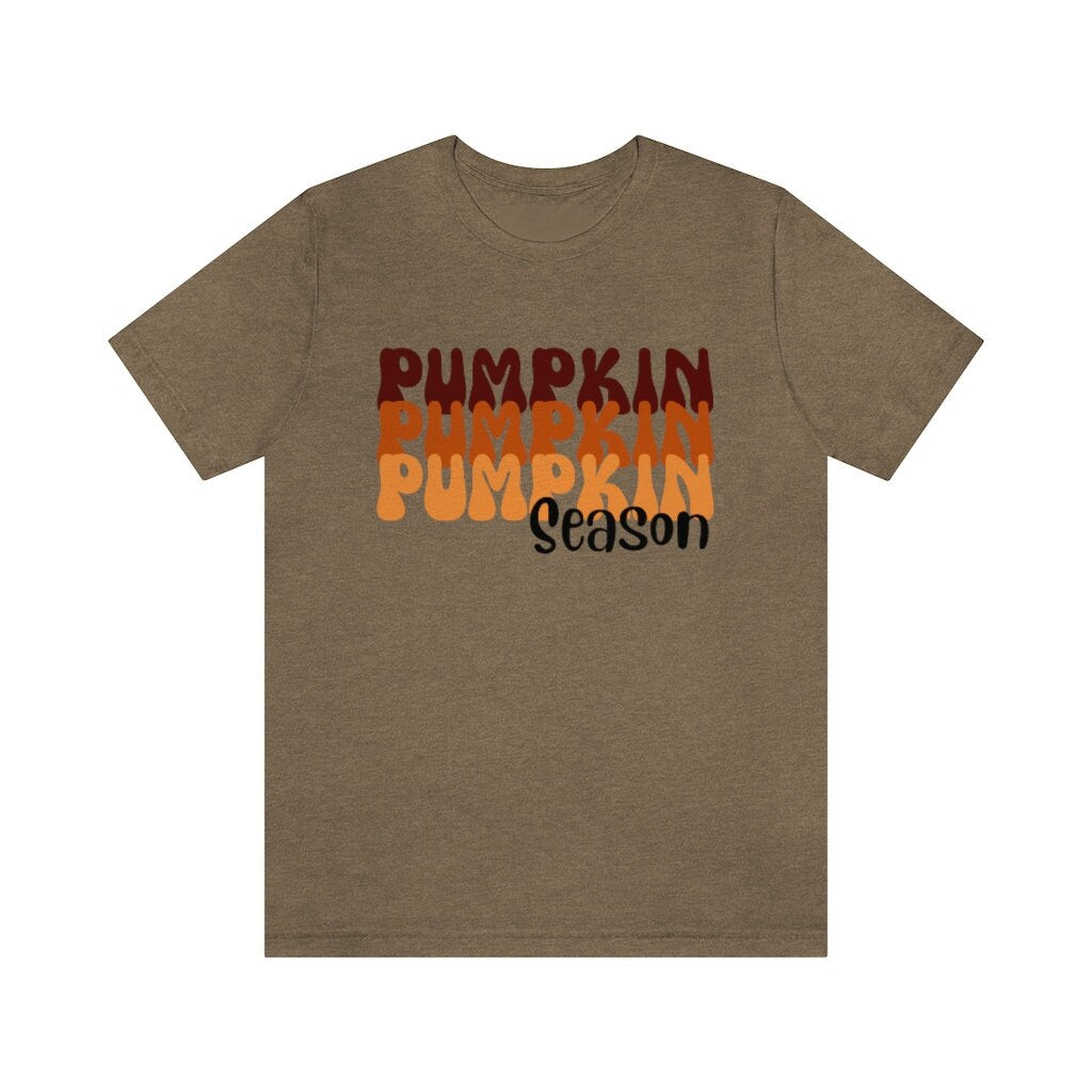 Retro Ombre pumpkin season Bella + Canvas T-shirt Womens Fall Vintage
