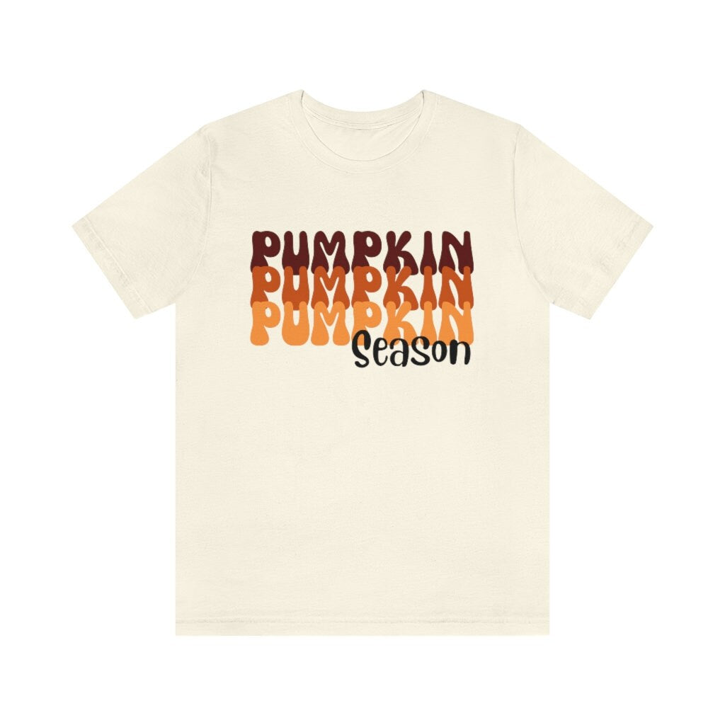Retro Ombre pumpkin season Bella + Canvas T-shirt Womens Fall Vintage