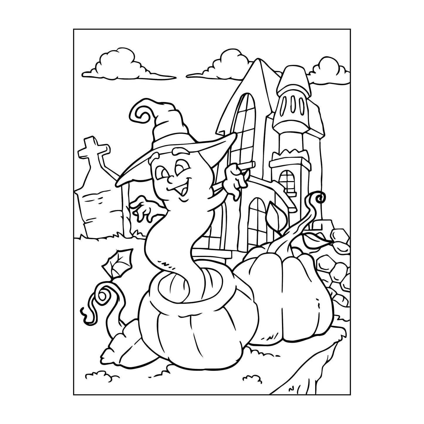 Halloween children's coloring pages bundle 10 pages