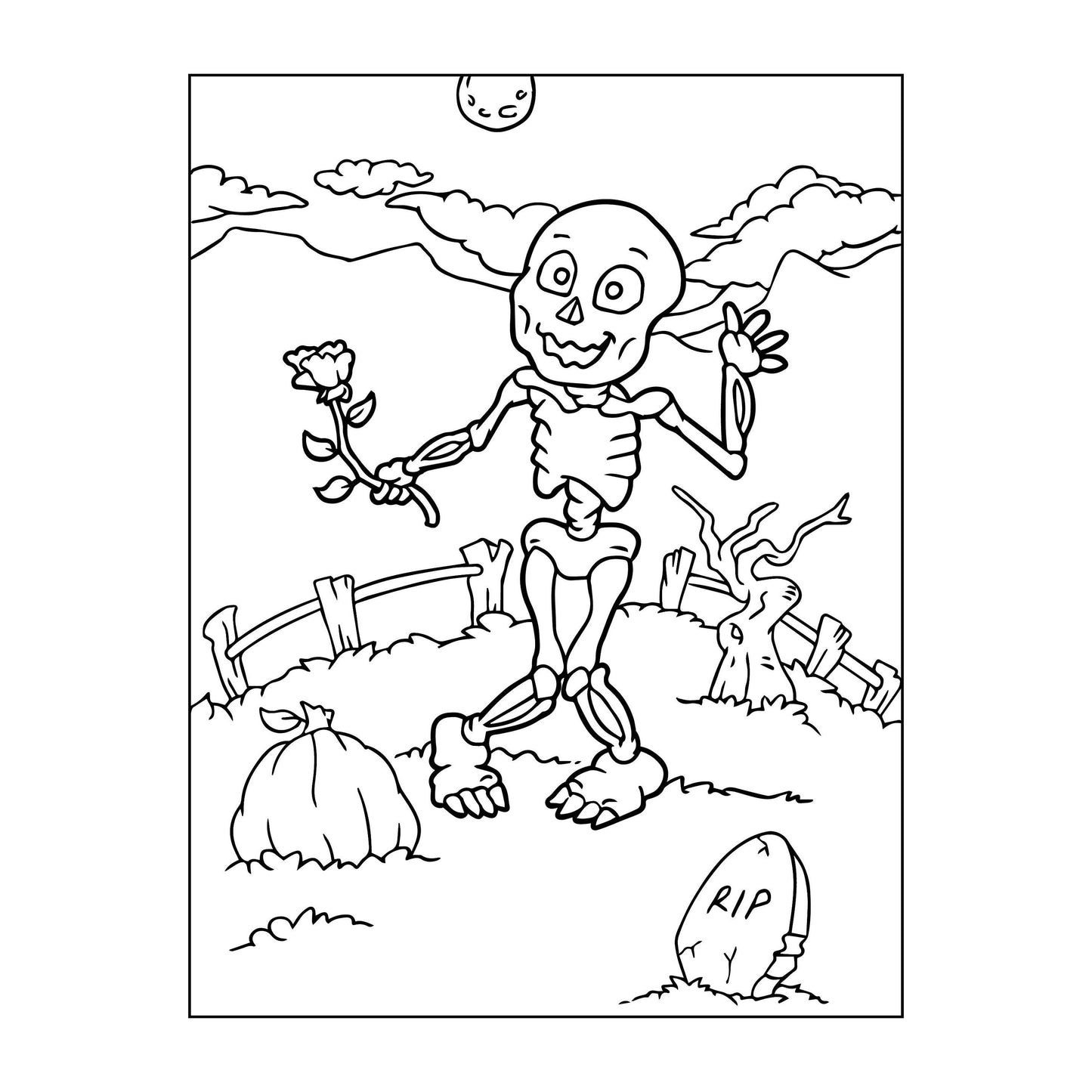 Halloween children's coloring pages bundle 10 pages