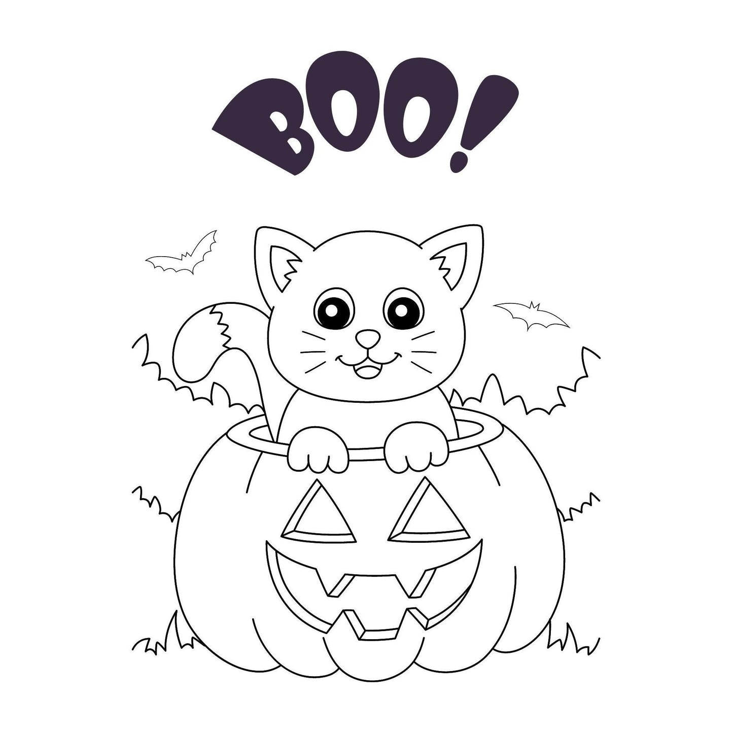 Halloween children's coloring pages bundle 10 pages