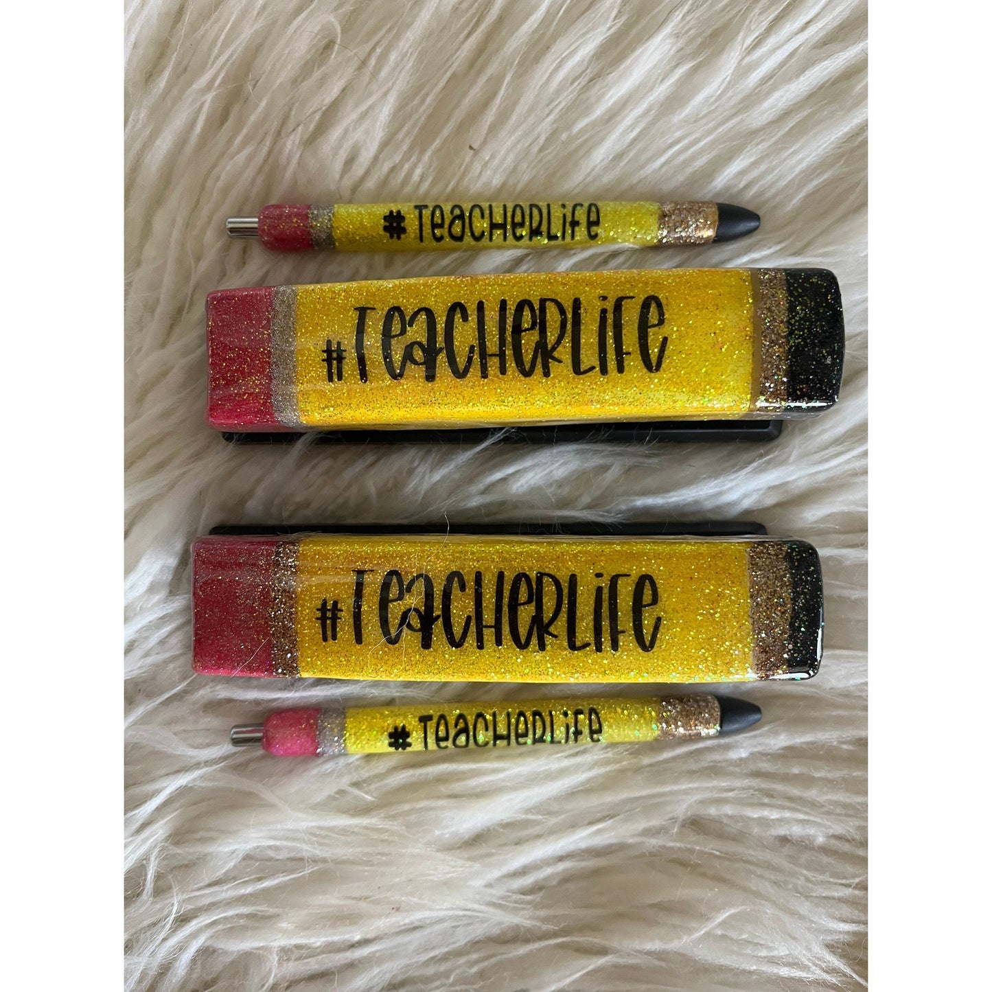 Teacher gift #teacherlife matching stapler and pen set. Teacher appreciation glitter pencil pen glitter stapler