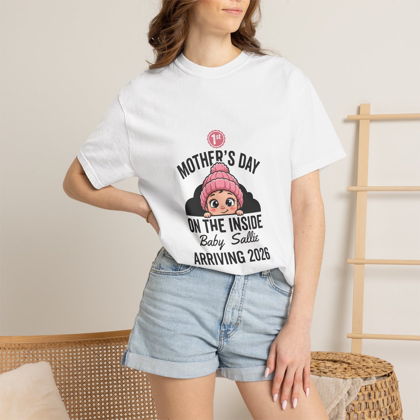 Mother's Day Pregnancy T-Shirt — "On the Inside" Baby Arriving 2026