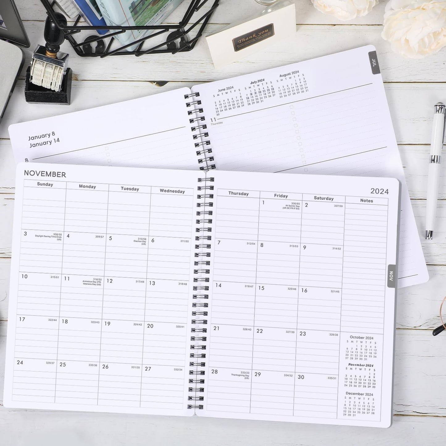 Planner 2024-2025 - Jul. 2024 - Jun. 2025, 8" X 10", 2024-2025 Academic Planner Weekly and Monthly, Flexible Cover, To-Do List, Twin-Wire Binding