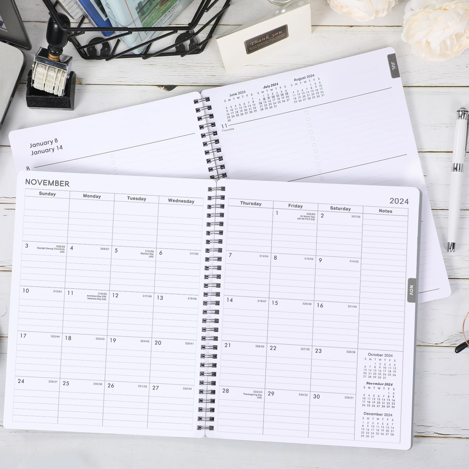 Planner 2024-2025 - Jul. 2024 - Jun. 2025, 8" X 10", 2024-2025 Academic Planner Weekly and Monthly, Flexible Cover, To-Do List, Twin-Wire Binding