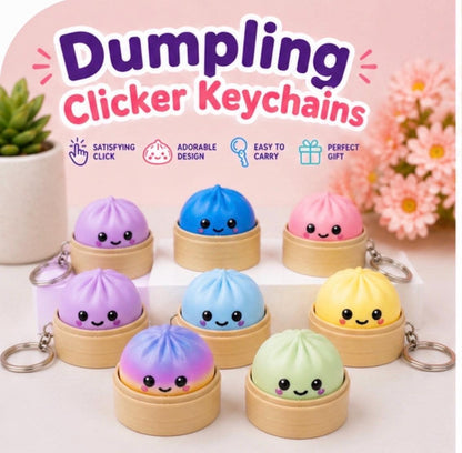Dumpling Clicker, Cute  Fidget Toy, Sensory Clicker Keychain, Backpack Charm