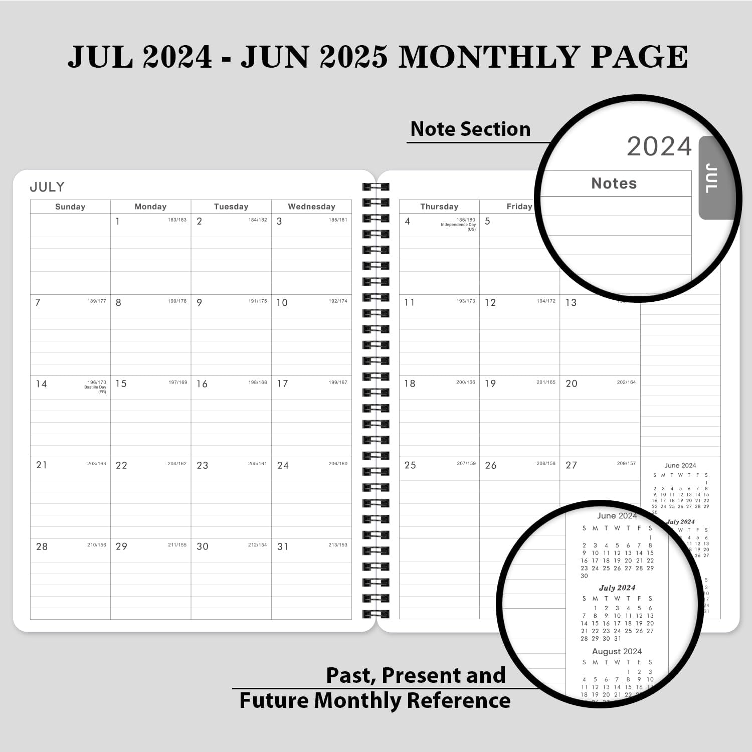 Planner 2024-2025 - Jul. 2024 - Jun. 2025, 8" X 10", 2024-2025 Academic Planner Weekly and Monthly, Flexible Cover, To-Do List, Twin-Wire Binding
