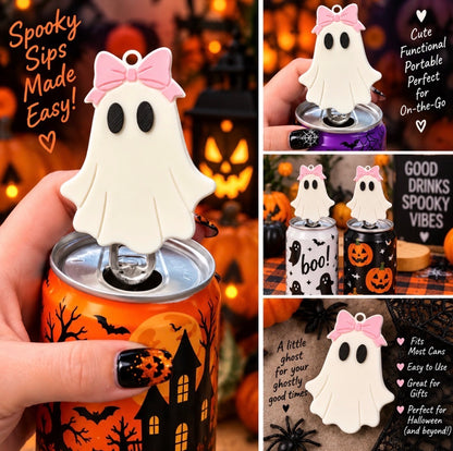 Ghost Can Tab Opener Nail Saving! 3D Printed Halloween Ghost Keychain Can Opener