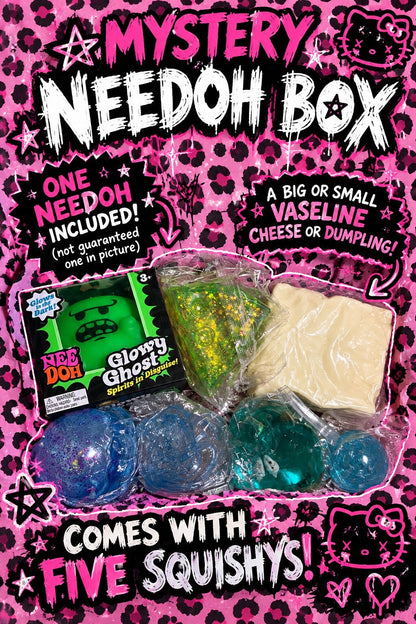 5 piece MYSTERY BOX includes 1 NeeDoh/1 Vaseline Cheese/ 3 sugar squishes