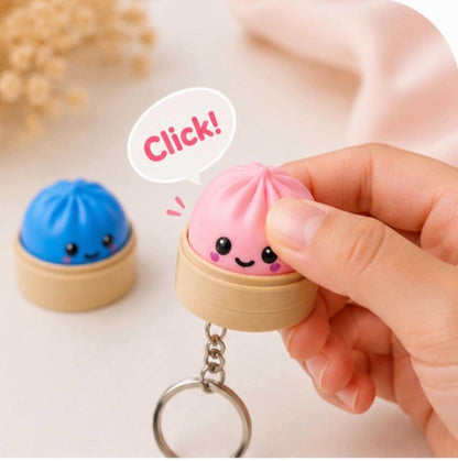 Dumpling Clicker, Cute  Fidget Toy, Sensory Clicker Keychain, Backpack Charm