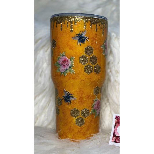 Bee Tumbler ! Add name for free