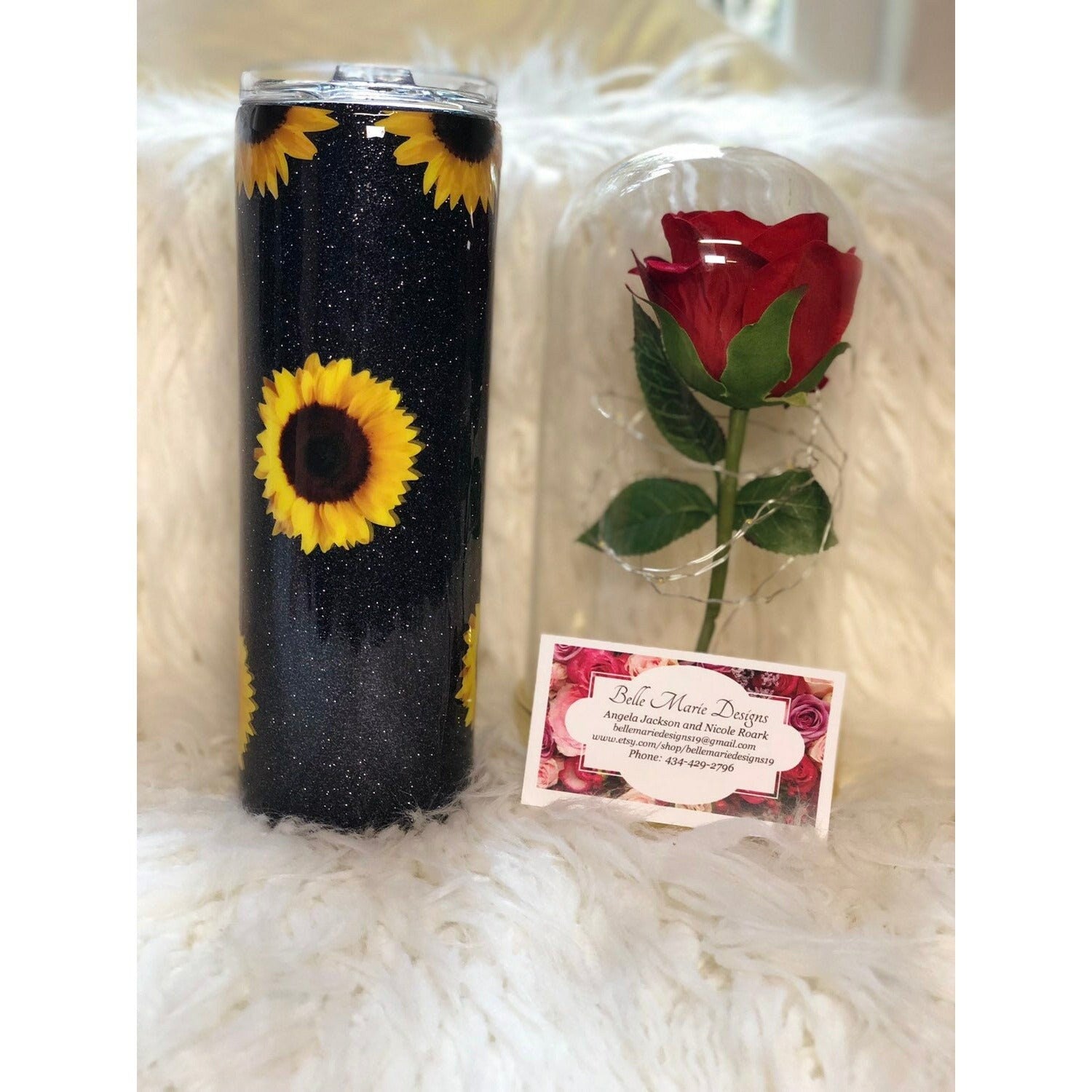 Glitter Sunflower tumbler FREE SHIPPING