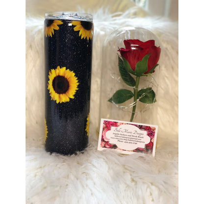 Glitter Sunflower tumbler FREE SHIPPING