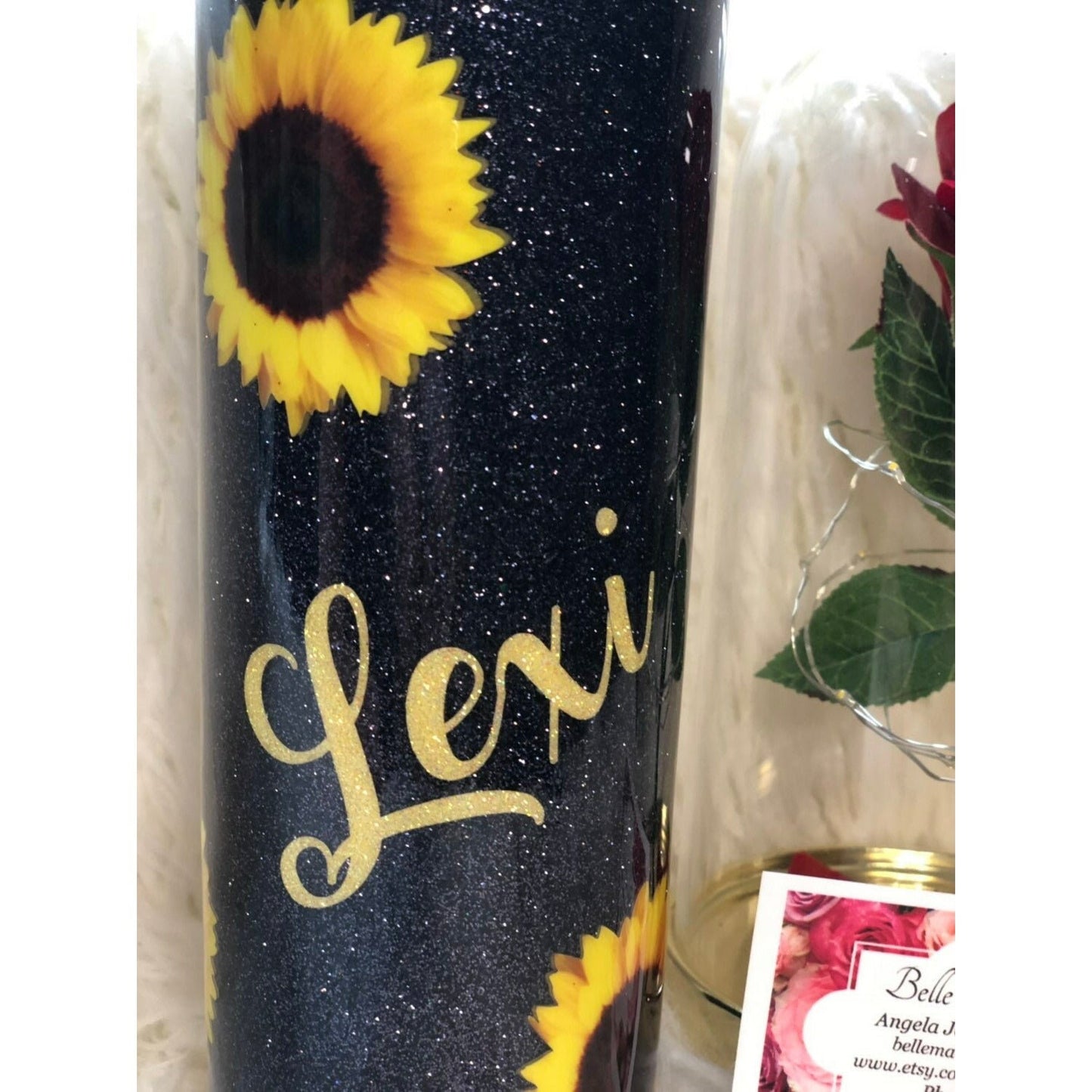 Glitter Sunflower tumbler FREE SHIPPING