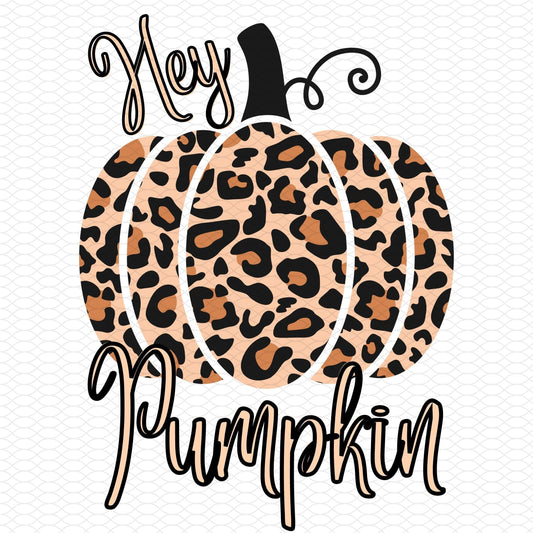 Hey Pumpkin digital file png, svg, jpg bundle downloadable fall leopard pumpkin sublimation
