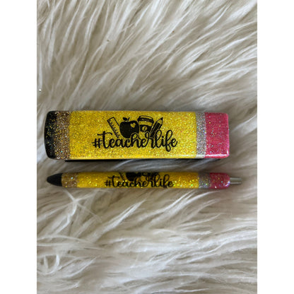 Teacher gift glitter pen matching stapler #teacherlife pencil